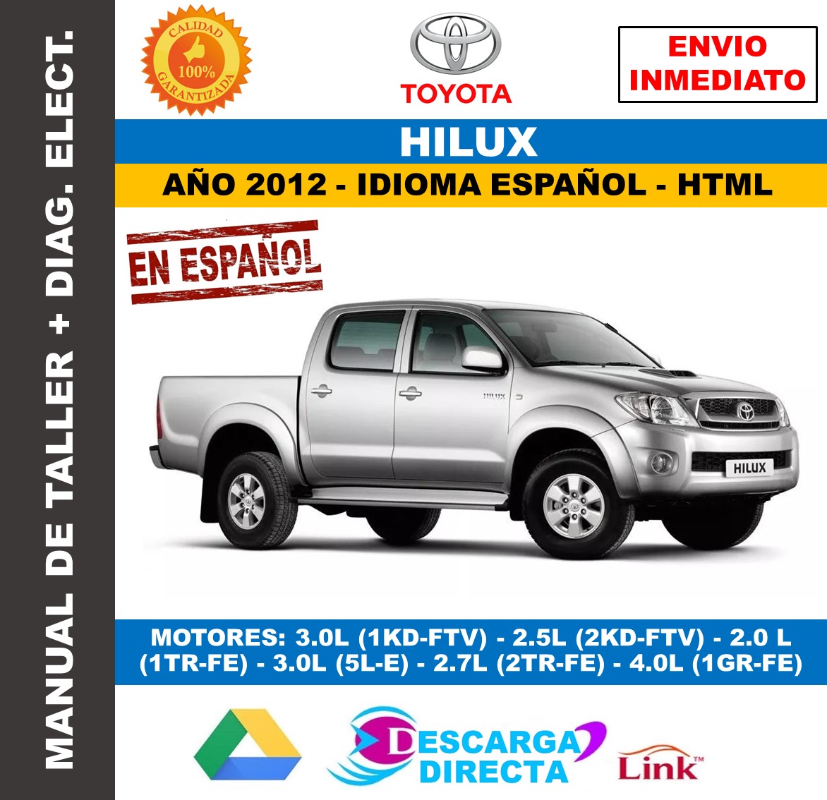 Manual De Taller Toyota Hilux 2012 Español Manuales De Carros 2020